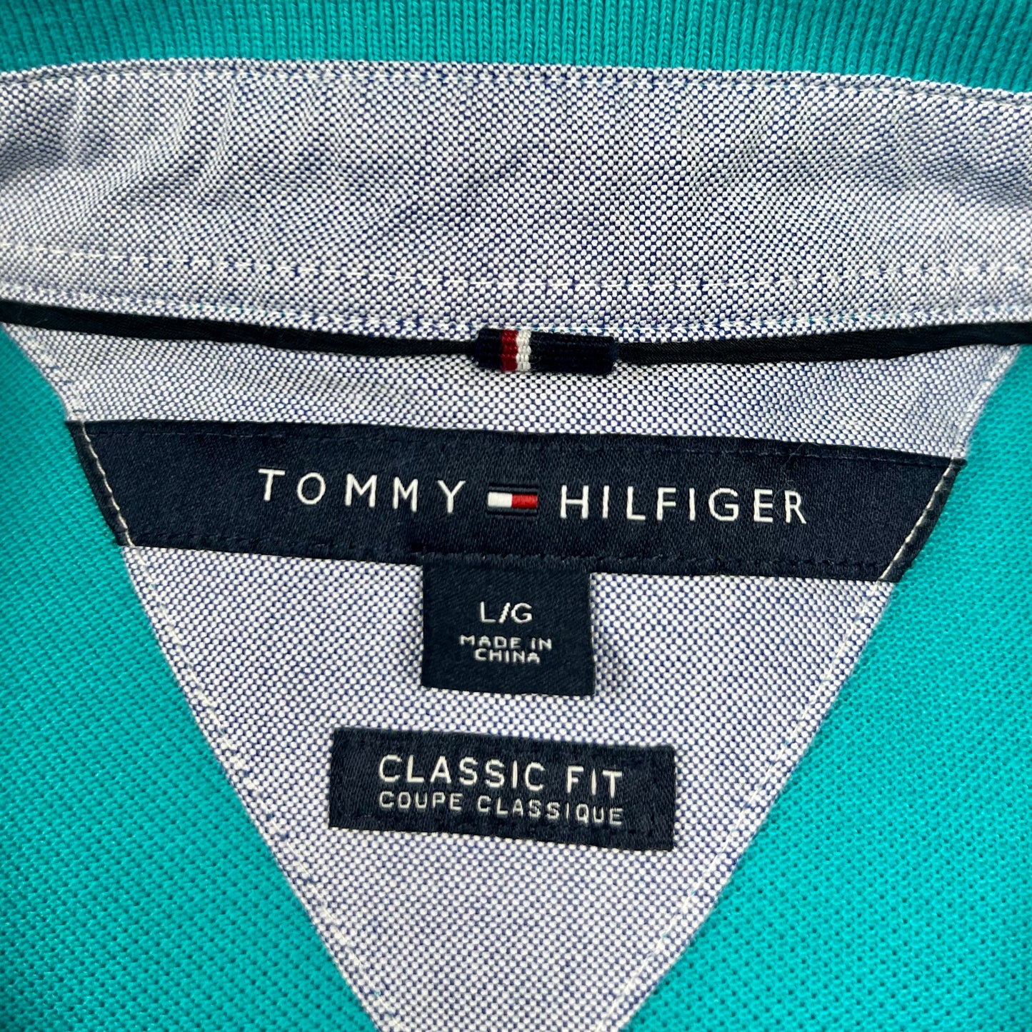 Camiseta Polo Tommy Hilfiger 🇺🇸 color turquesa Talla L Entalle Clásico