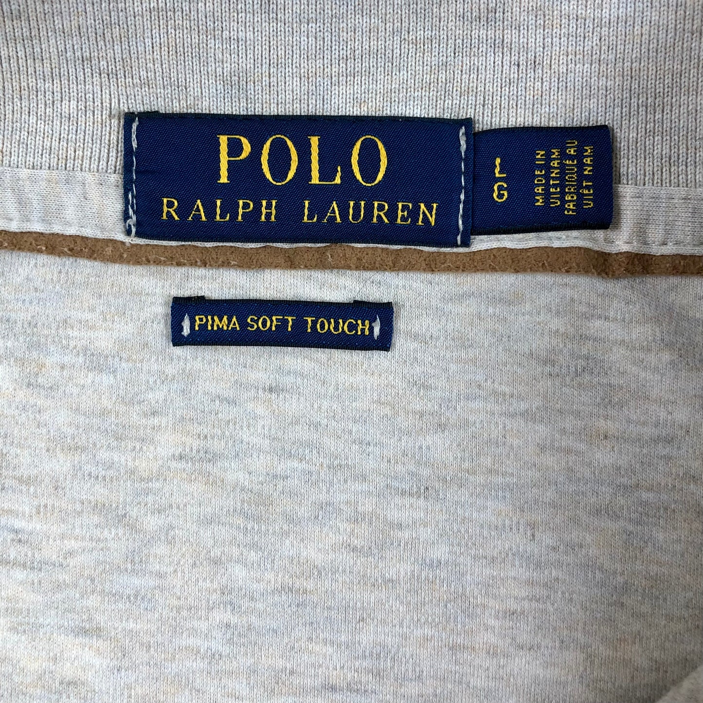 Camiseta Polo Ralph Lauren 🏇🏼color crema Manga Larga Talla L Entalle Regular