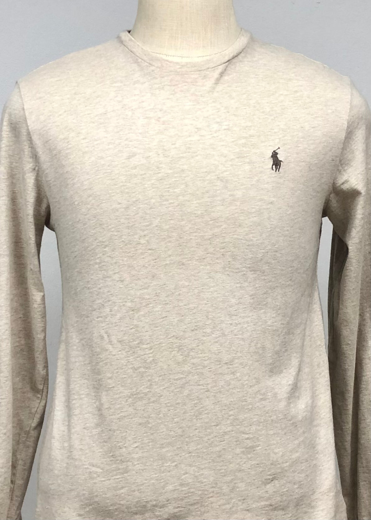 Camiseta cuello redondo Polo Ralph Lauren 🏇🏼 color crema manga larga Talla S