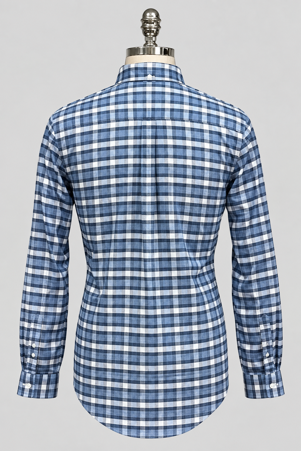 Camisa Brooks Brothers 🐑 color azul con cuadros tartán en azul navy y blanco Talla M Entalle Regular