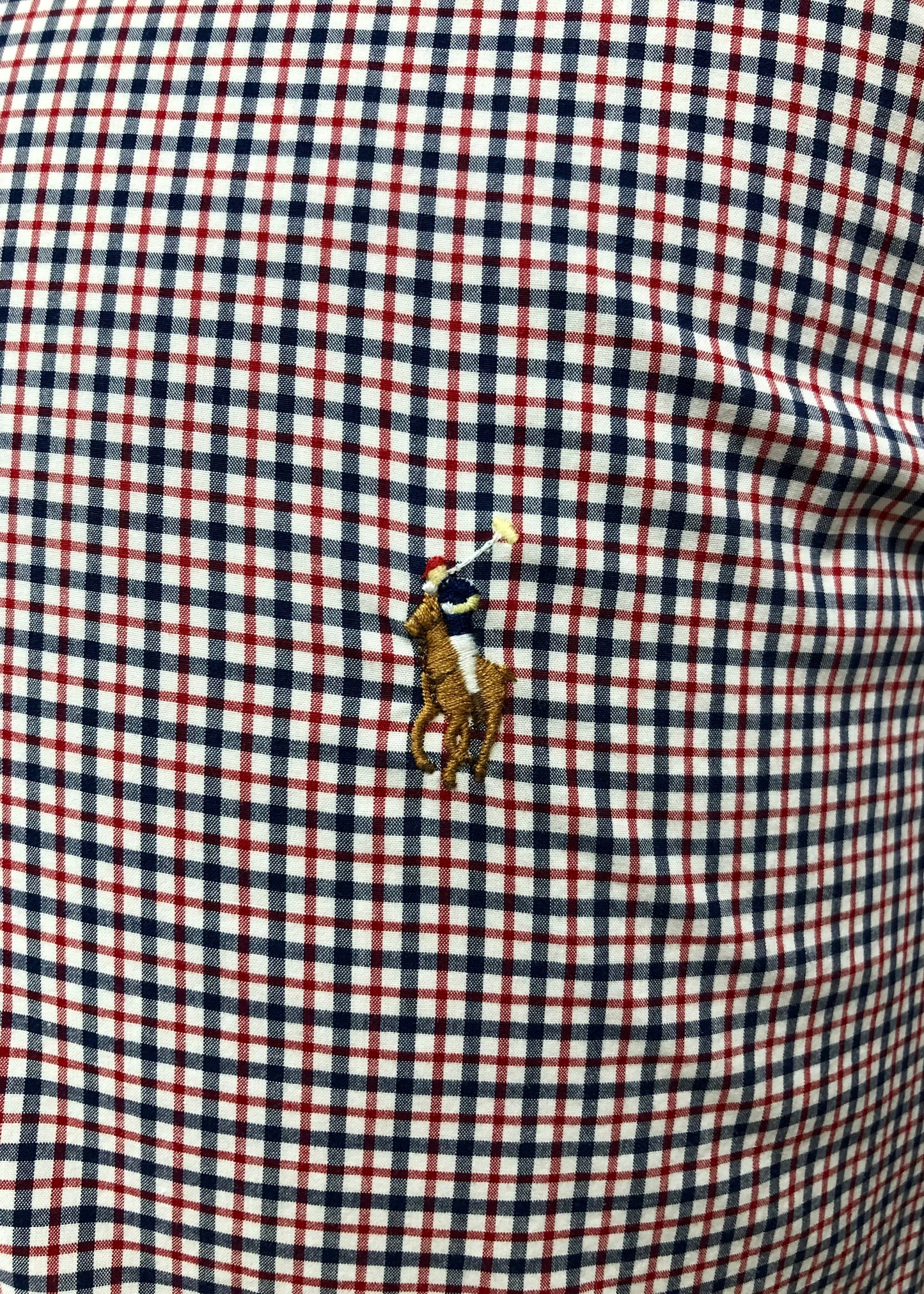 Camisa de botones Polo Ralph Lauren 🏇🏼 Color Blanco de cuadros en color rojo y azul navy Talla M Entalle Regular