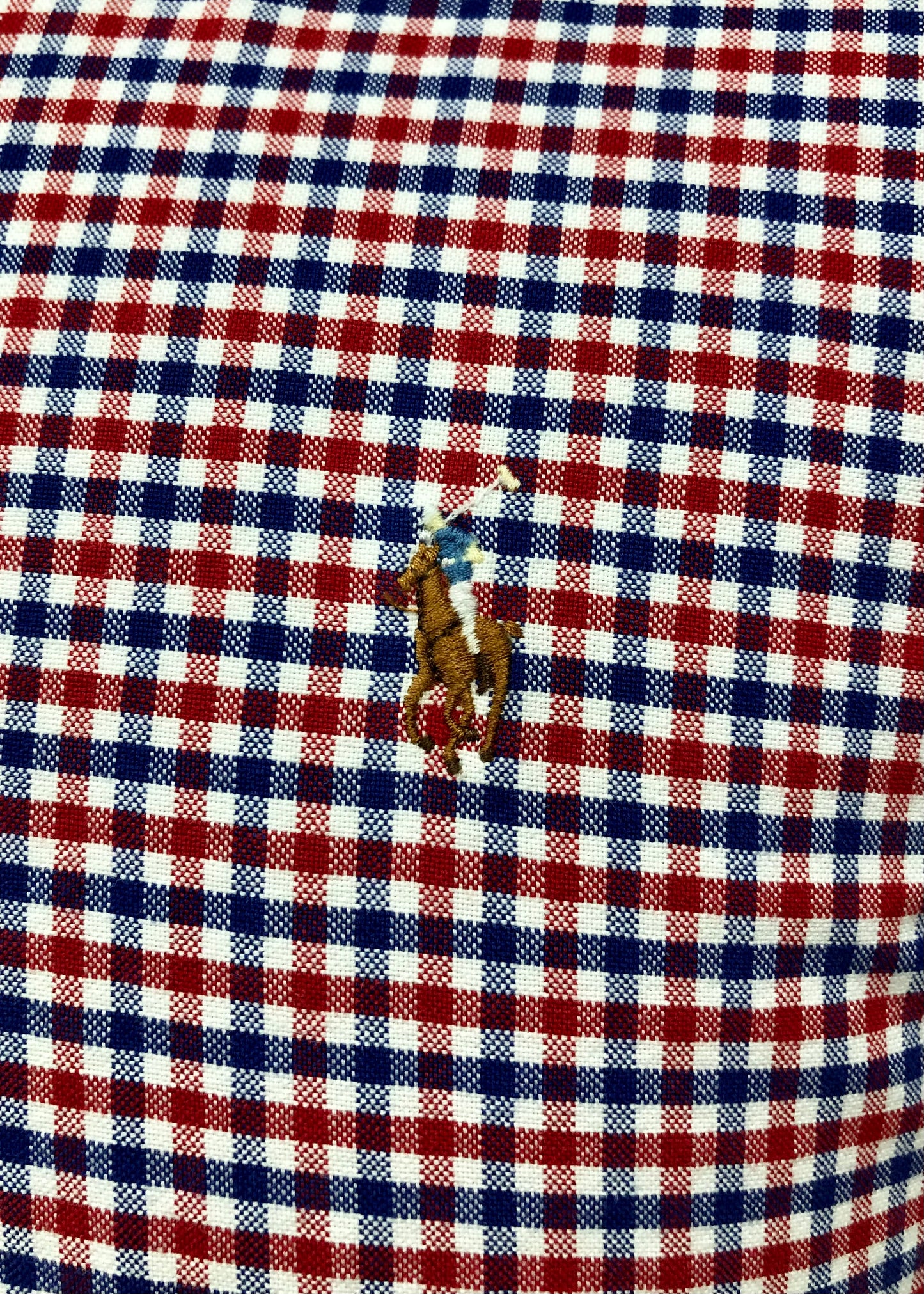 Camisa Polo Ralph Lauren 🏇🏼 Oxford de cuadros gingham rojo, azul y blanco Talla XXL Entalle Regular