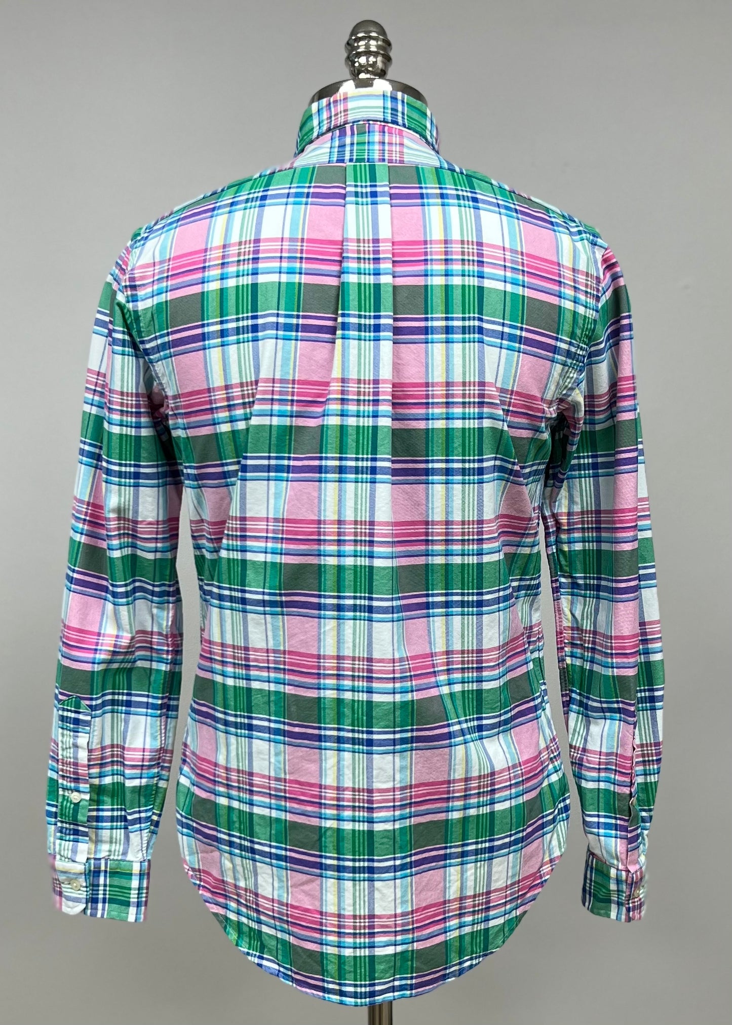 Camisa Polo Ralph Lauren 🏇🏼 Oxford de cuadros tartán en color verde, rosado, azul y blanco Talla XL Entalle Regular