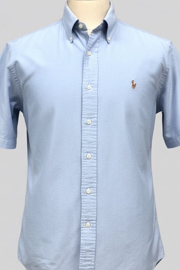 Camisa de botones Polo Ralph Lauren 🏇🏼 Oxford en color celeste Talla L Entalle Slim Fit