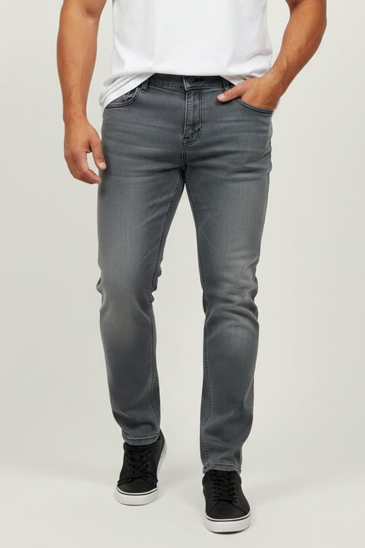 Pantalon jeans color gris oscuro Perry Ellis Talla 34x32 Corte Slim Fit