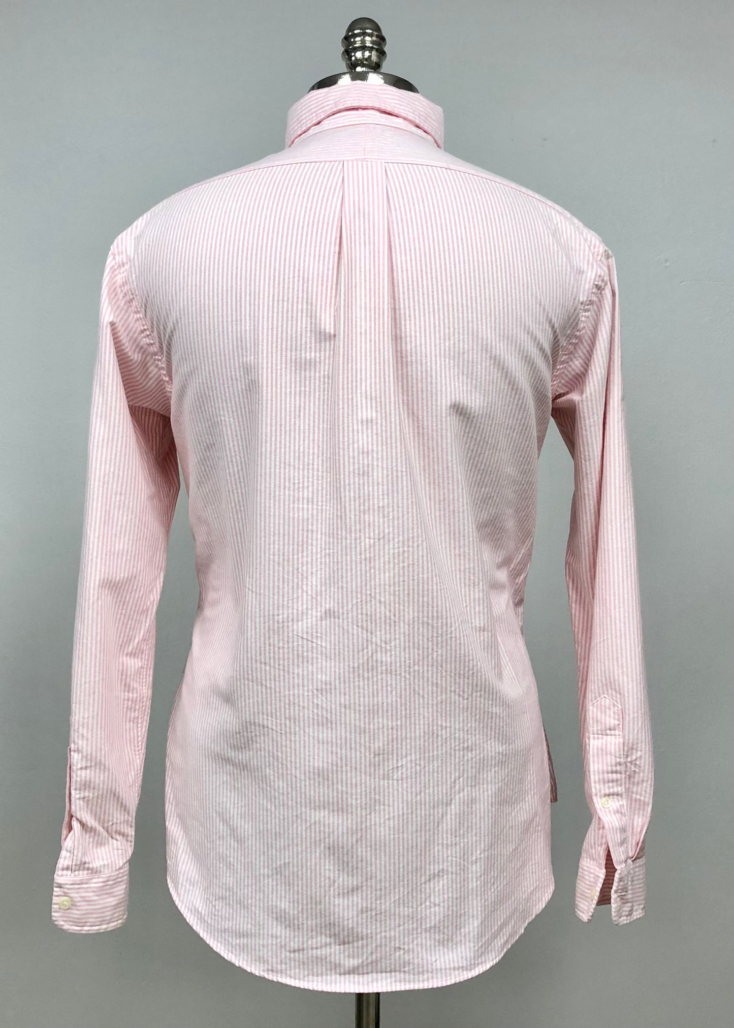 Camisa de botones Polo Ralph Lauren 🏇🏼 Oxford color blanco con rayas en rosado oscuro Talla L Entalle Custom Fit