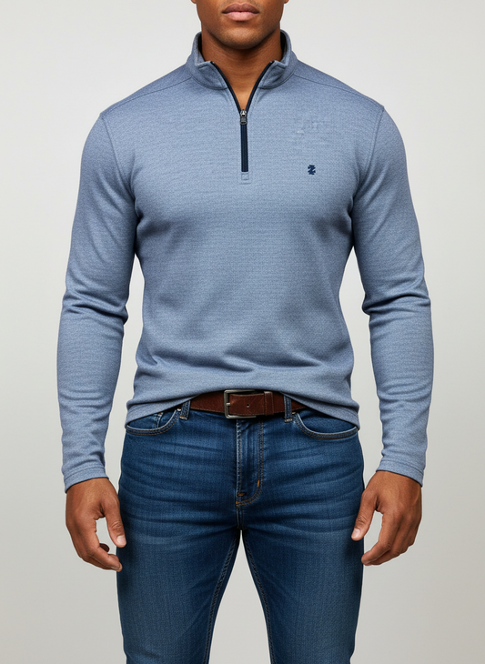 Sueter Jersey IZOD 🇺🇸 color azul con logo azul navy Talla L