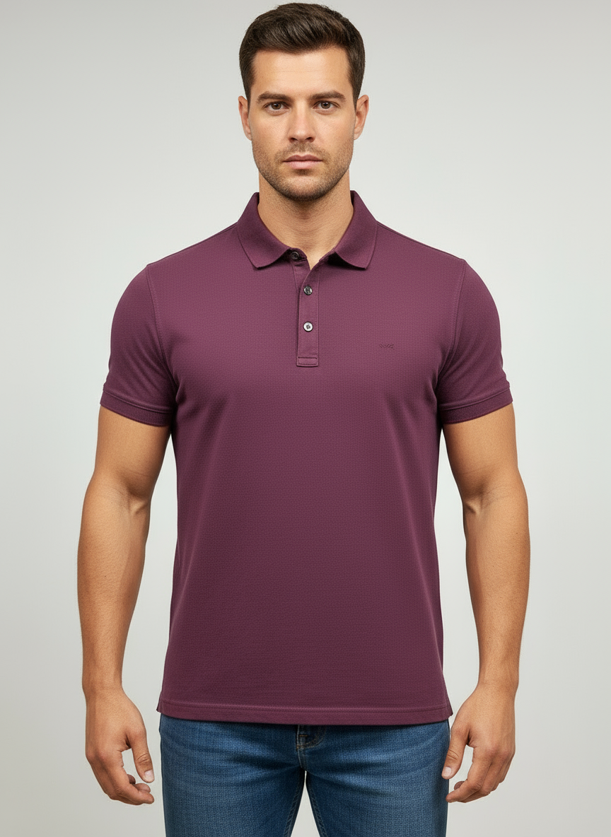 Camiseta Polo Michael Kors color rojo oscuro Talla L Entalle Regular