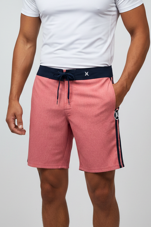 Short de baño Hurley 🏄🏽‍♂️ color rosado magenta y logo en color negro Talla Small