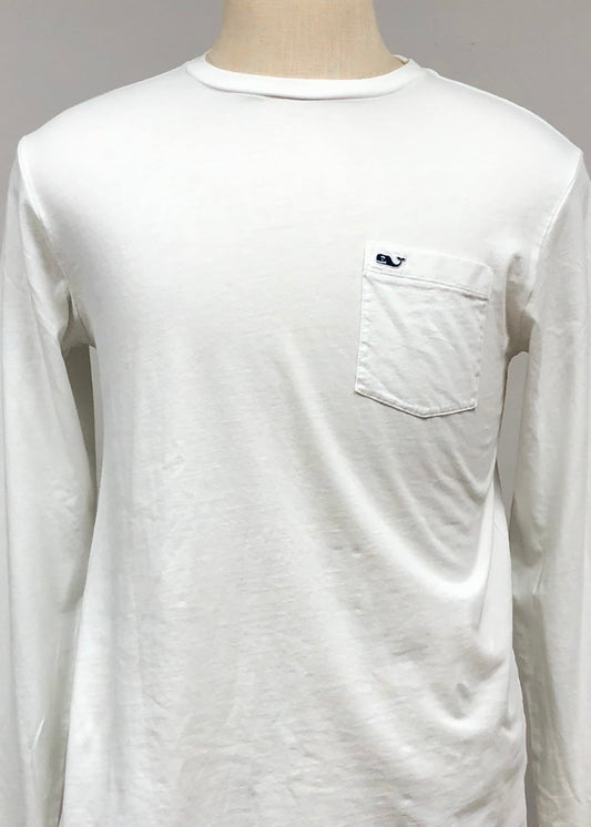 Camiseta de bolsillo Vineyard Vines 🐳 color blanco con logo traditional Talla Small