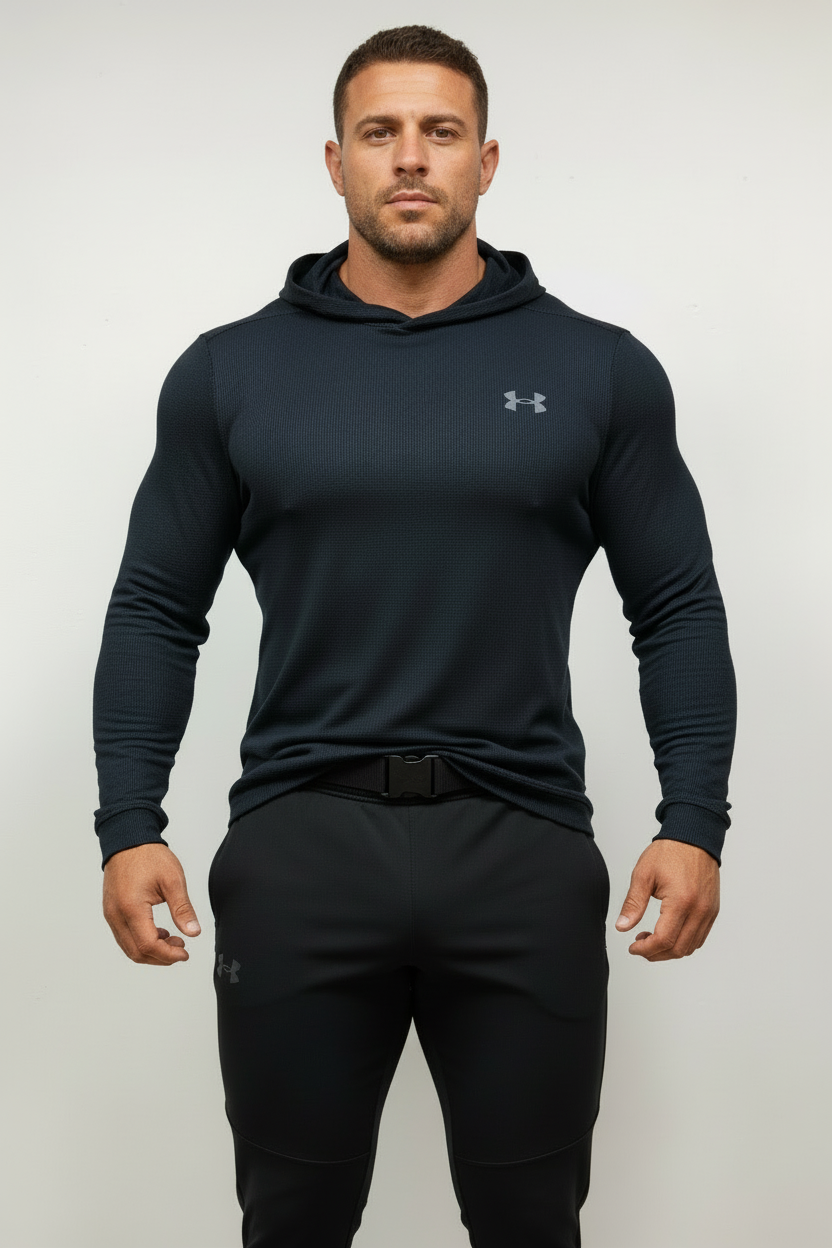 Sueter Jersey con capucha Under Armour 🏋🏽 color negro Talla L Entalle Regular