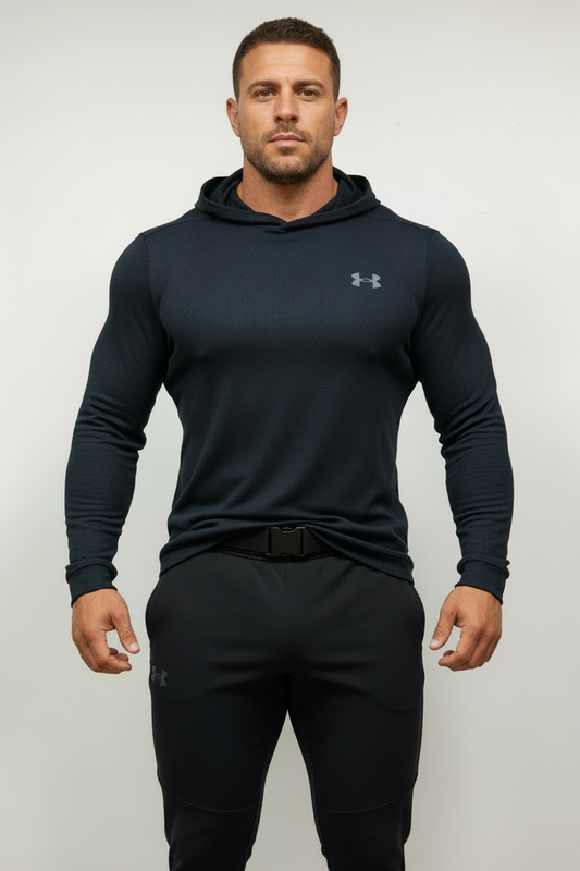 Sueter Jersey con capucha Under Armour 🏋🏽 color negro Talla L Entalle Regular