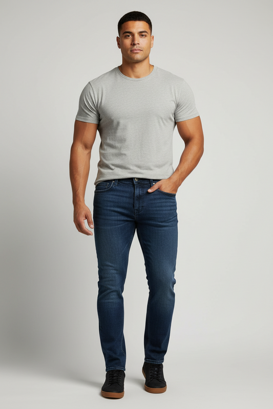 Pantalon jeans color azul denim Hollister 🦅Talla 30x30 Corte Slim Straight