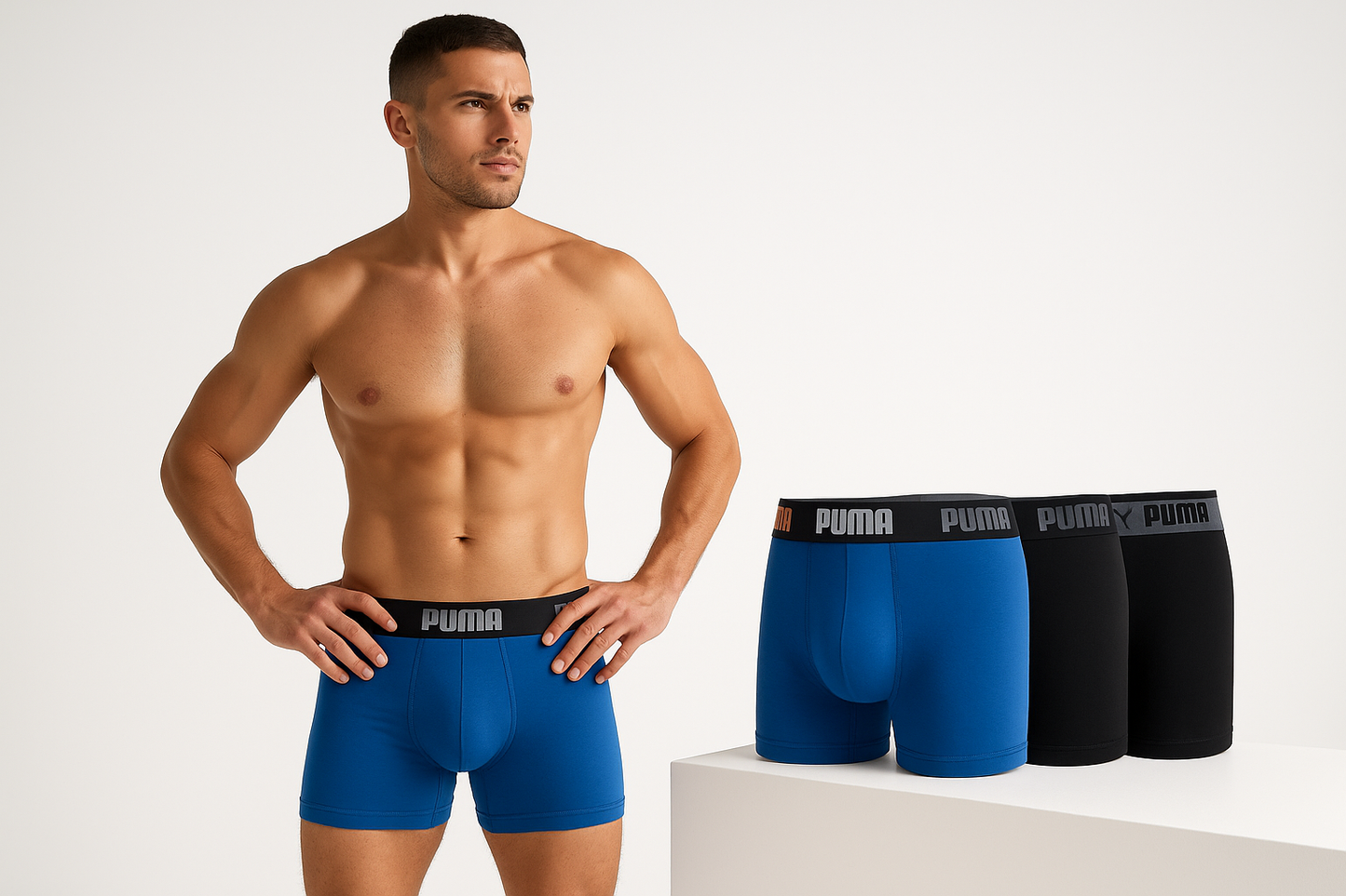 Imagen 2: Portada con modelo confiado y display elegante del 3-pack