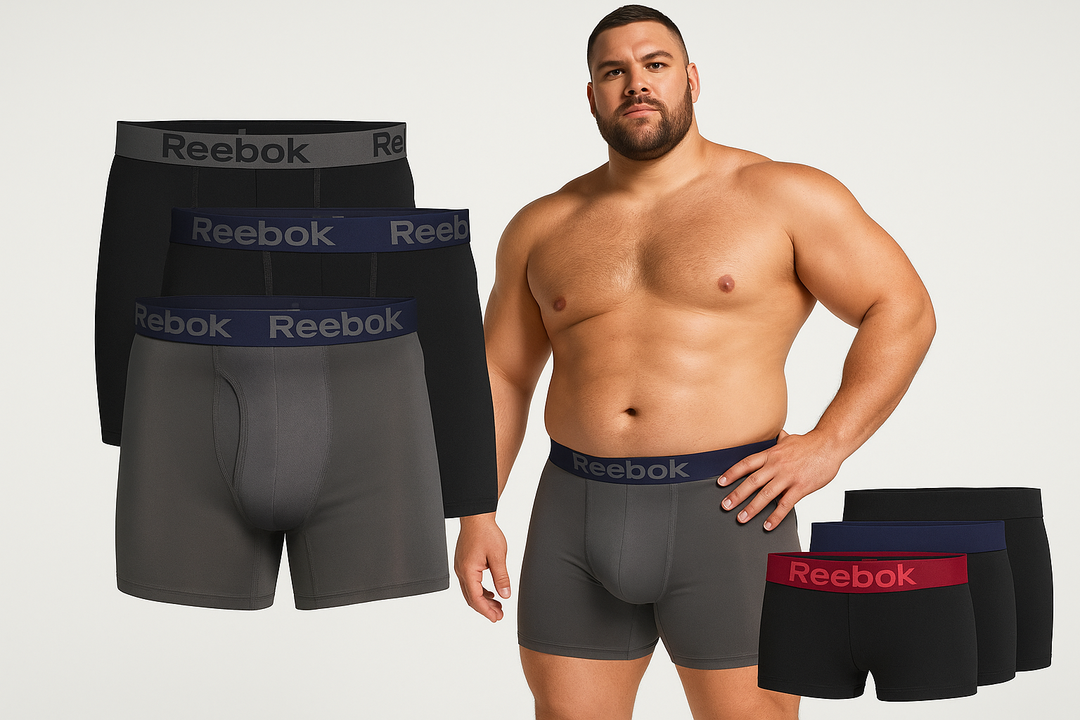 Imagen 2: Portada con modelo XL confiado y display elegante del 3-pack