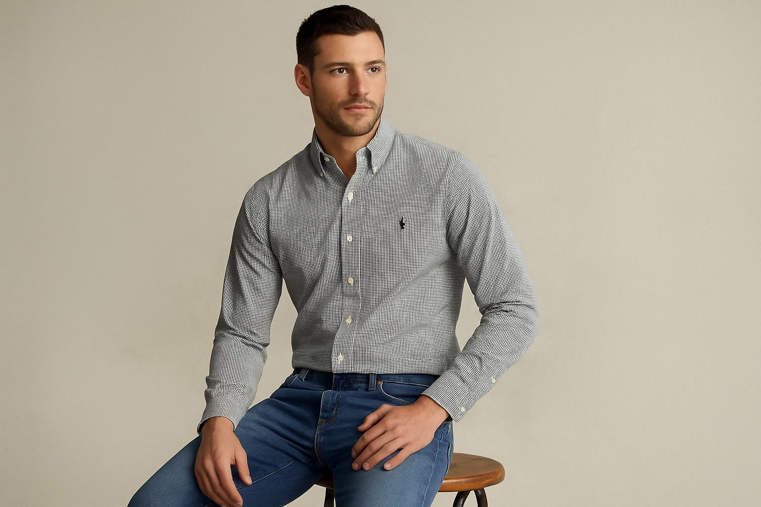 Imagen 5 - Modelo sentado en taburete vintage