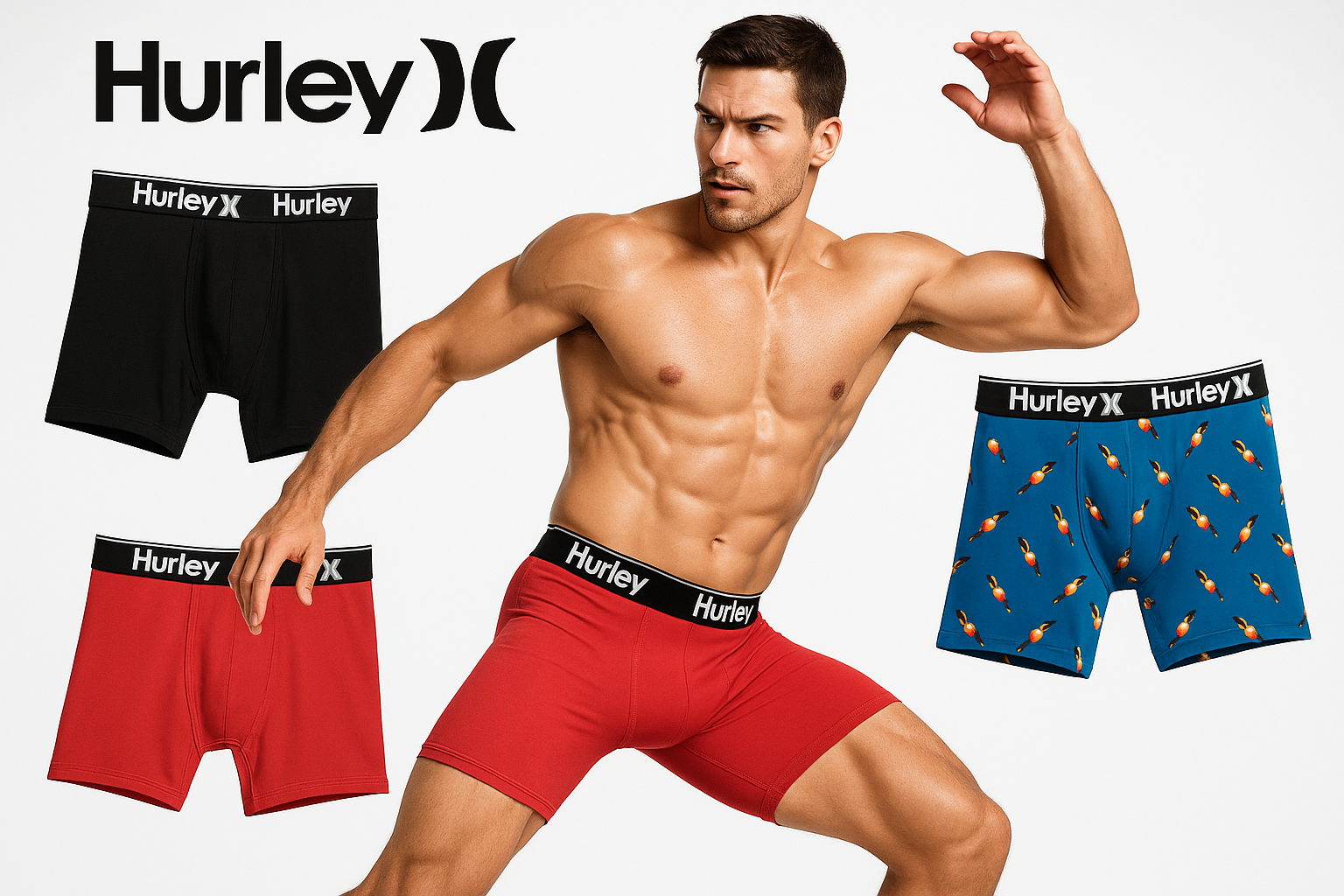 Imagen 5: Portada dinámica con modelo atlético mostrando rendimiento del producto