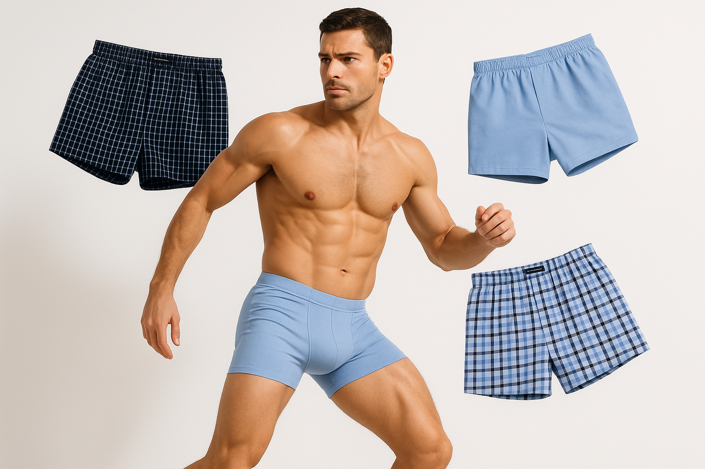 Imagen 5: Portada dinámica con modelo atlético y 3-pack flotante