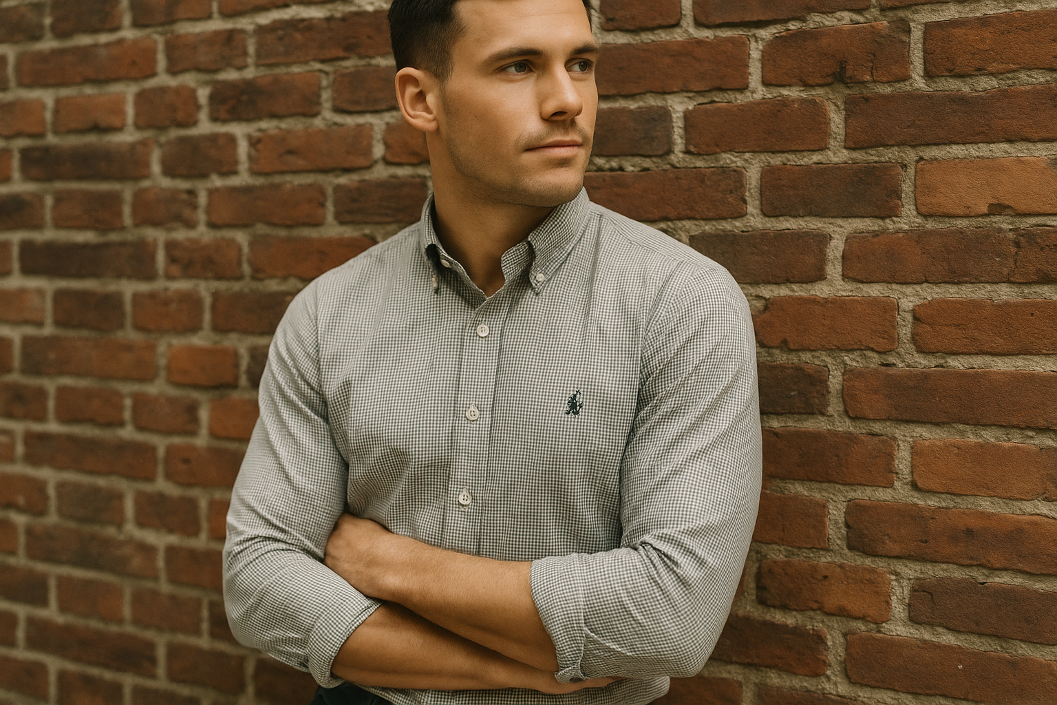 Imagen 6 - Modelo apoyado en pared de ladrillo