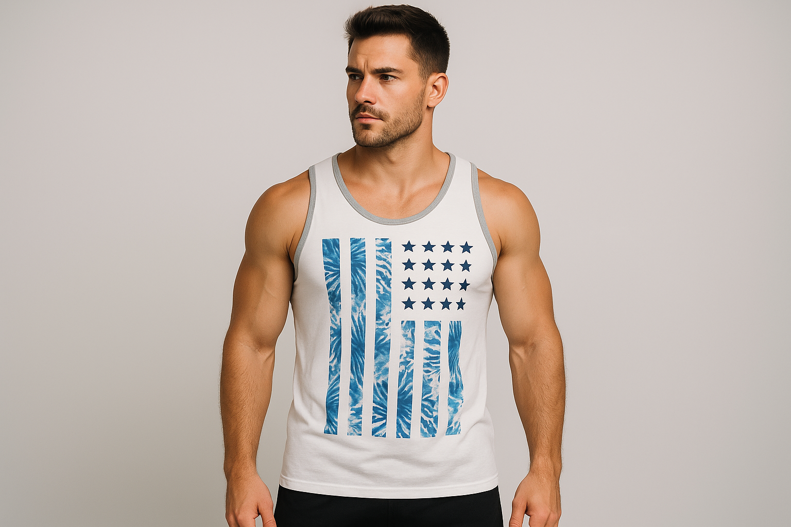 Imagen con modelo atlético musculoso