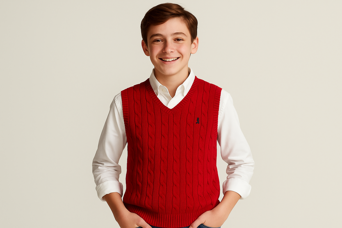 Imagen con modelo y camisa debajo del jersey