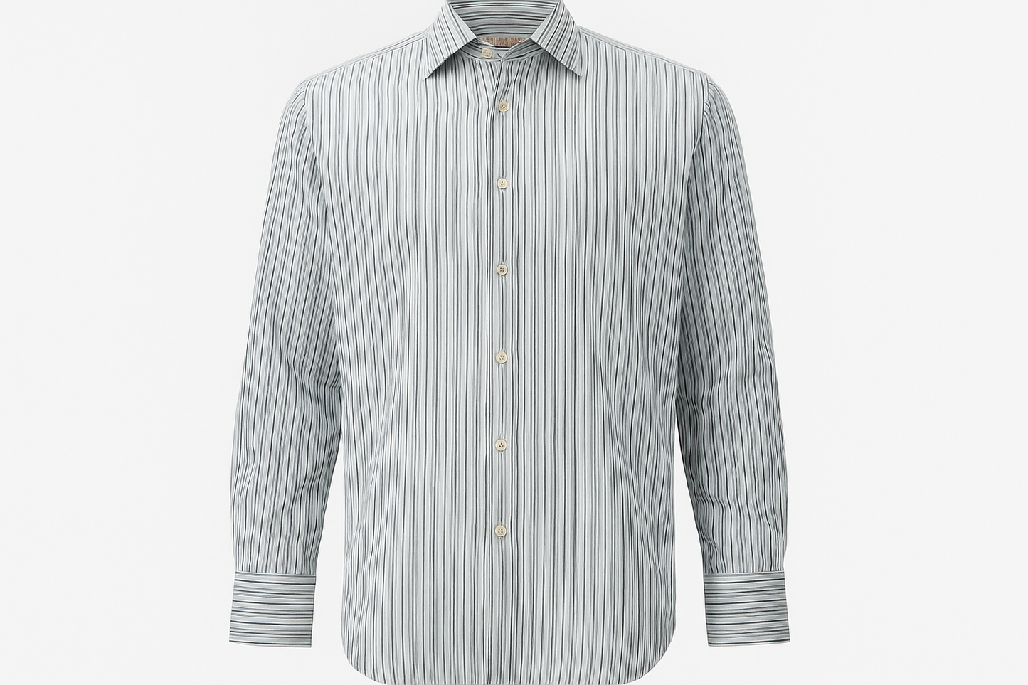 Imagen ghost mannequin - Camisa Thomas Pink blanca con rayas