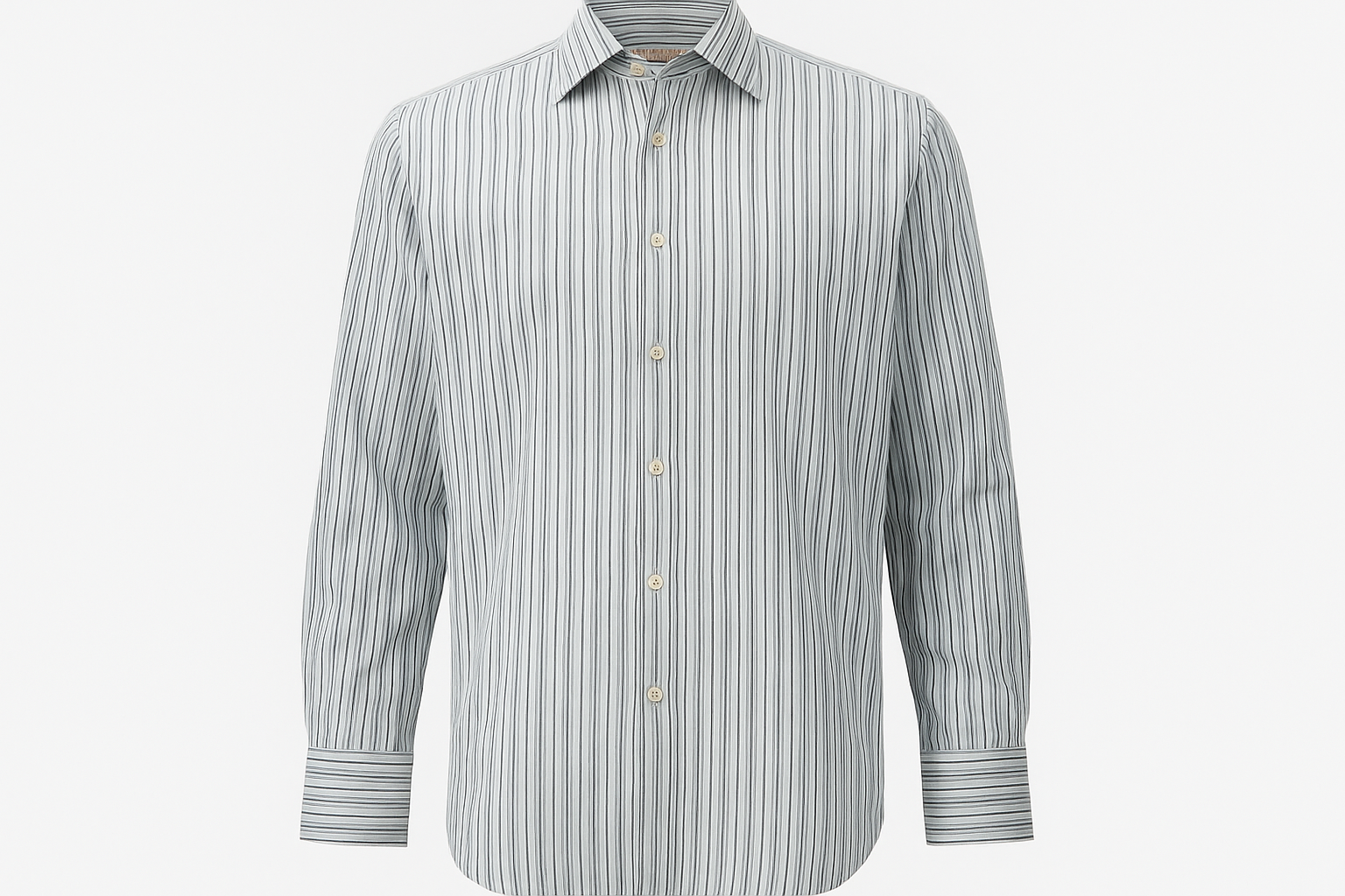 Imagen ghost mannequin - Camisa Thomas Pink blanca con rayas