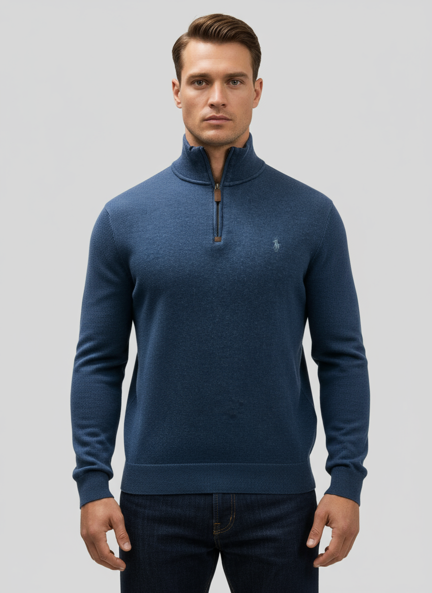 Jersey Azul Modelo Atlético Cuello Abierto