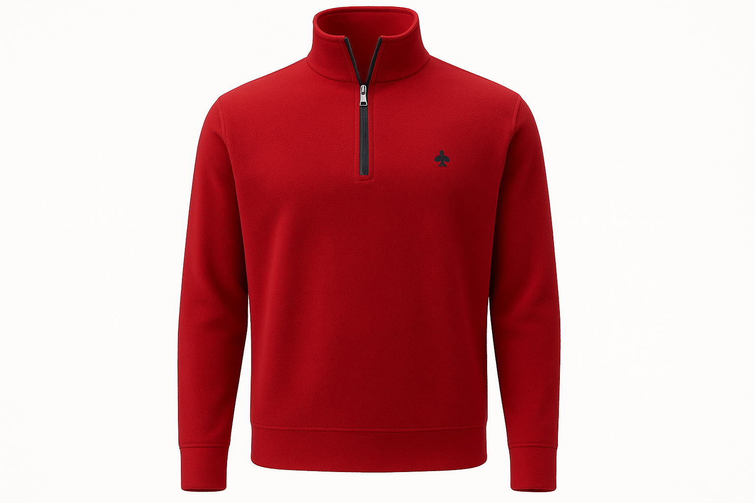 Jersey rojo con cremallera ghost mannequin