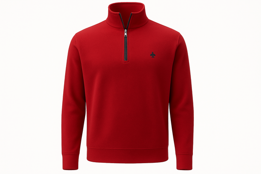 Jersey rojo con cremallera ghost mannequin