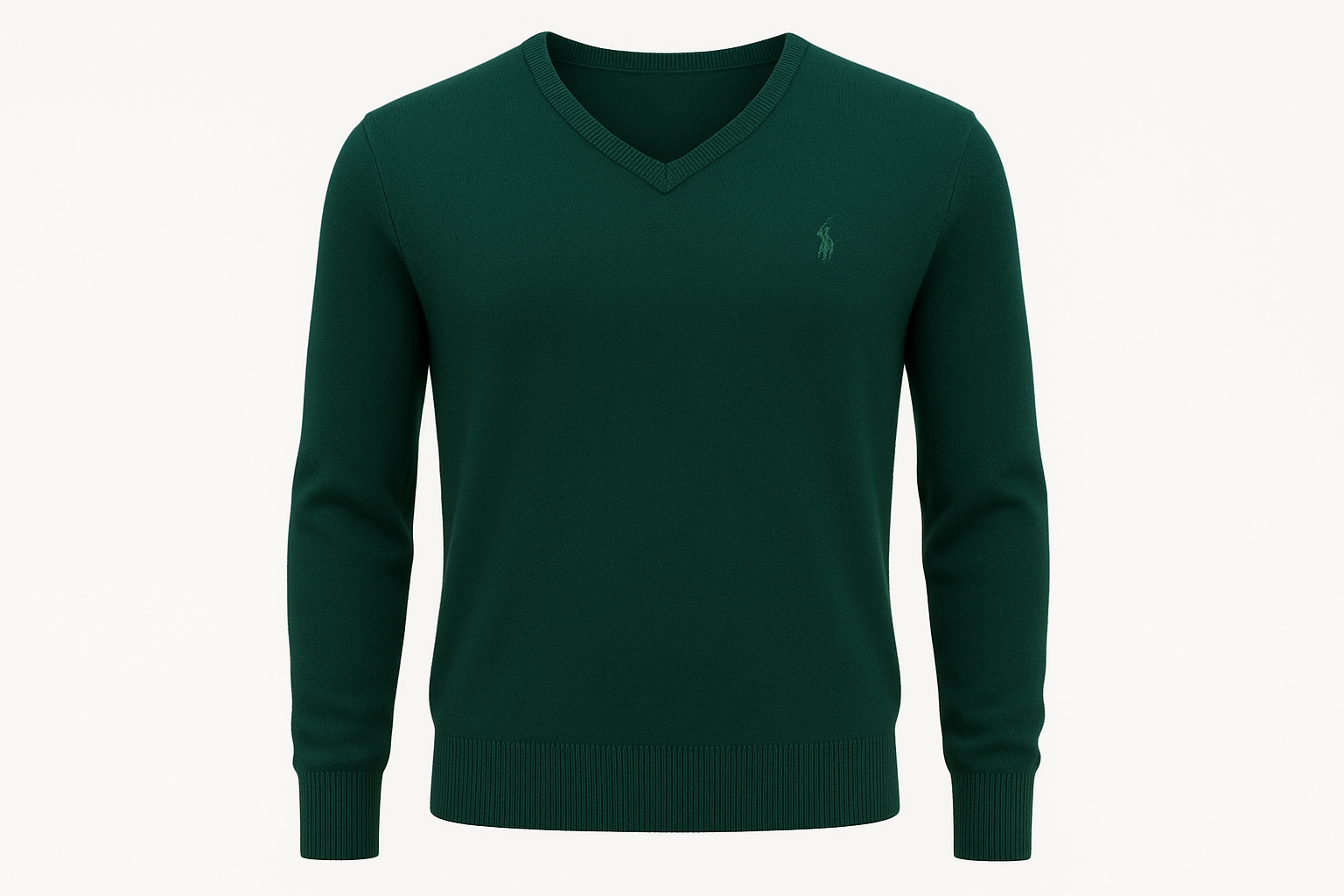 Jersey verde cuello V ghost mannequin