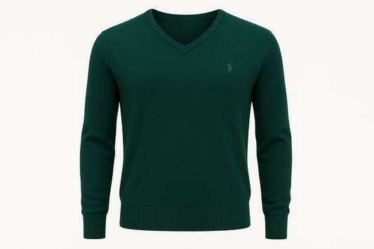 Jersey verde cuello V ghost mannequin