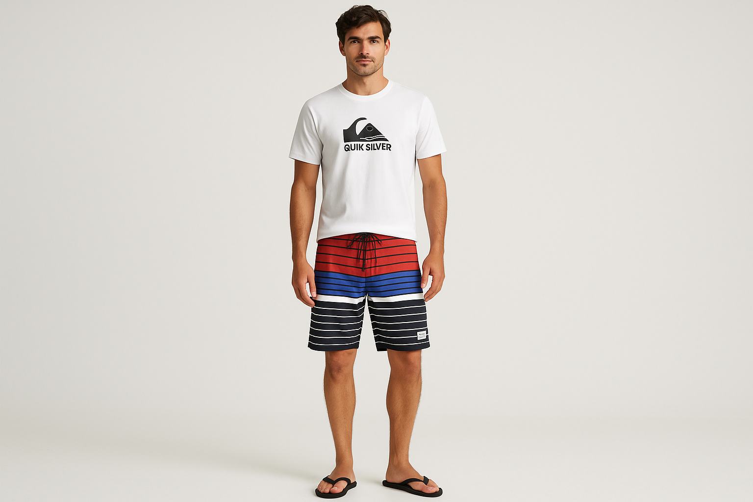 Look 1 - Con camiseta Quiksilver blanca