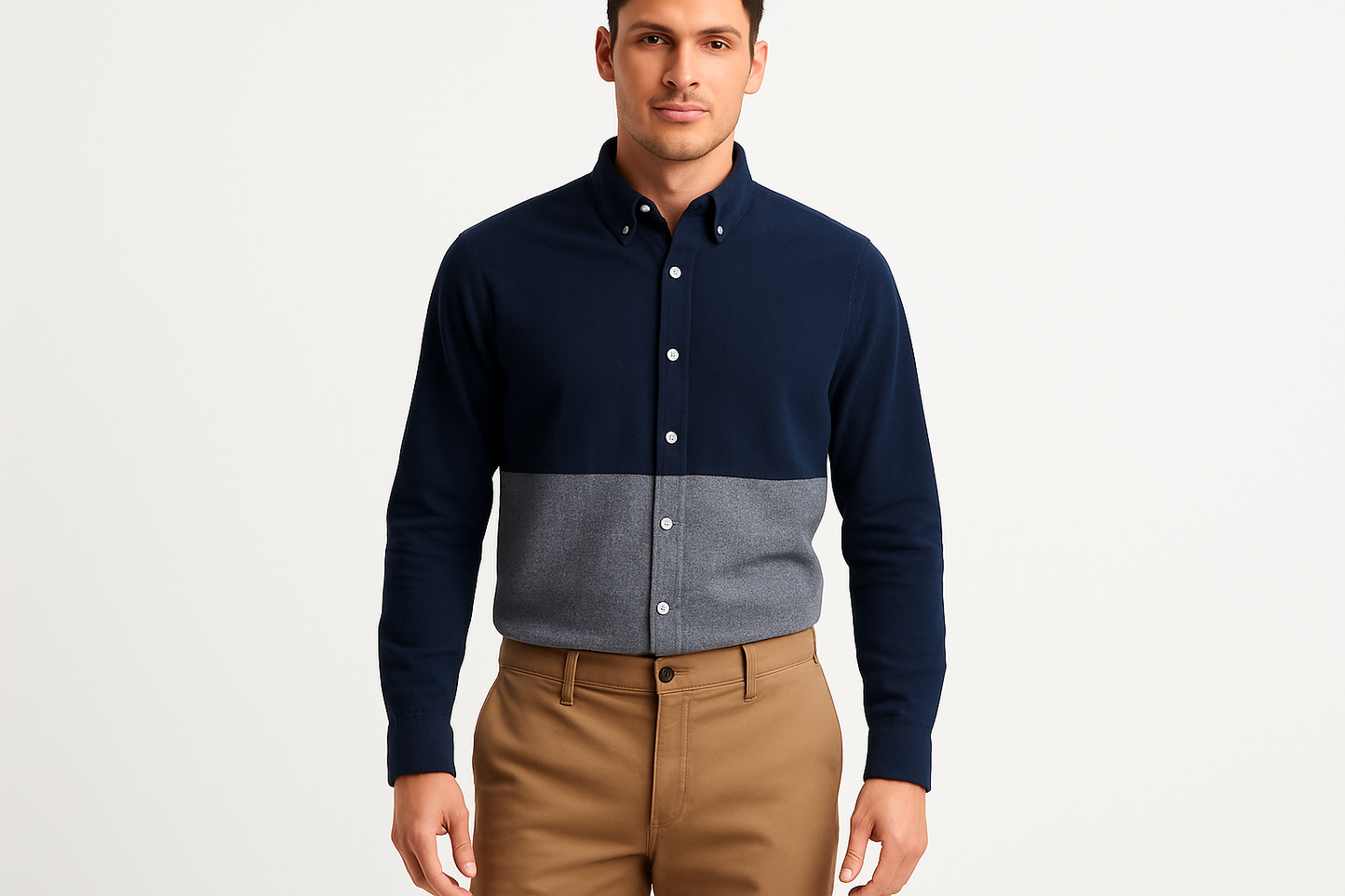 Look 1 - Con pantalón chino caqui