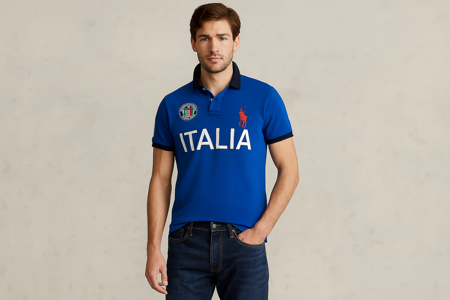 Look 1: Polo Italia de segunda mano con jeans oscuros - Estilo vintage preppy