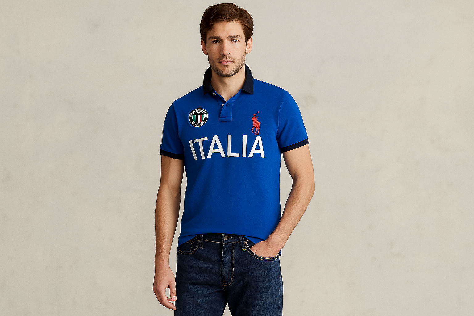 Look 1: Polo Italia de segunda mano con jeans oscuros - Estilo vintage preppy