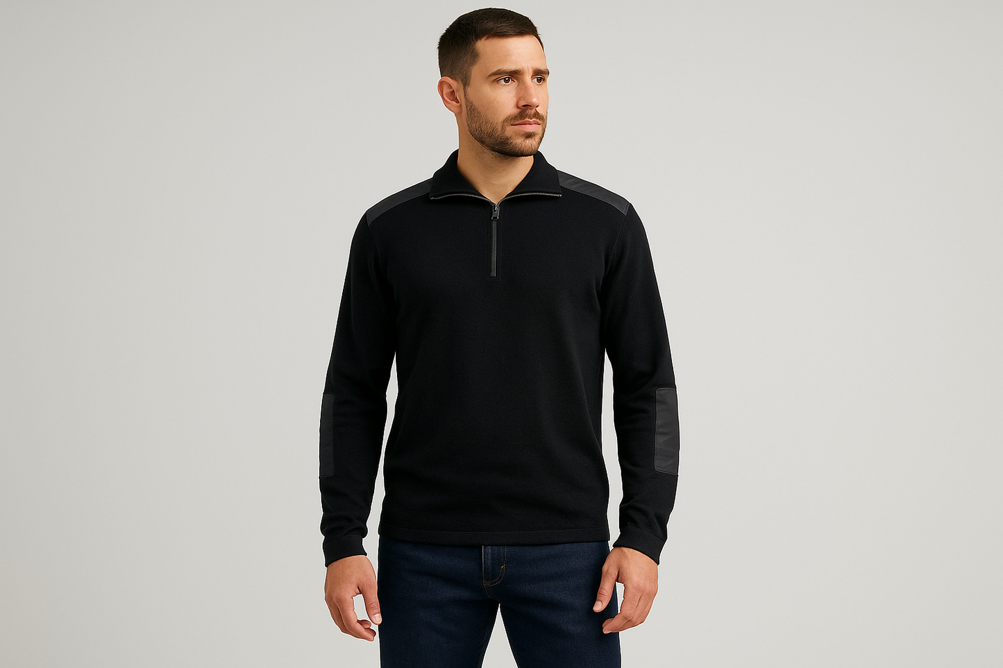 Look 1: Sudadera negra con jeans oscuros - Estilo sporty casual