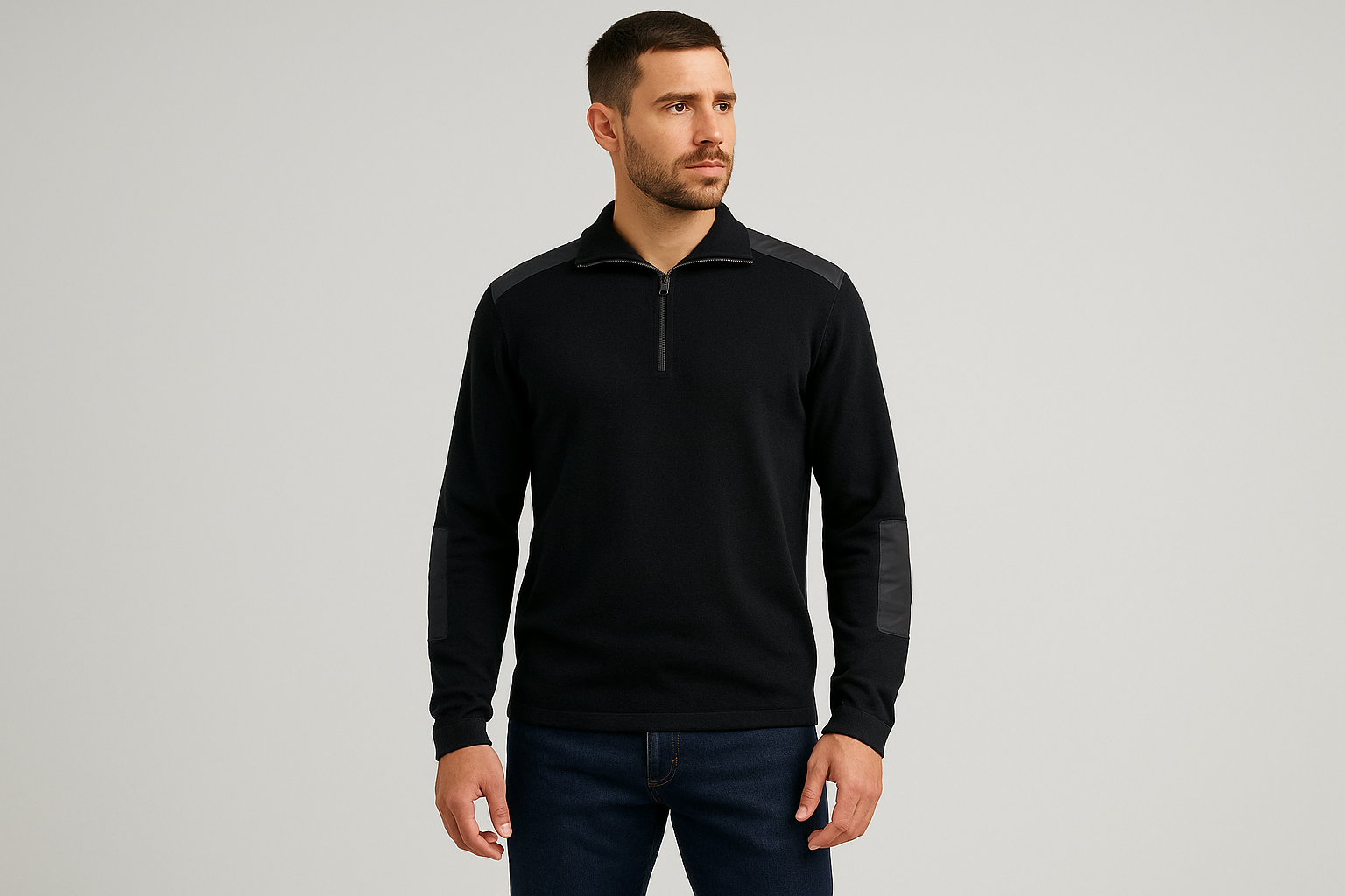 Look 1: Sudadera negra con jeans oscuros - Estilo sporty casual