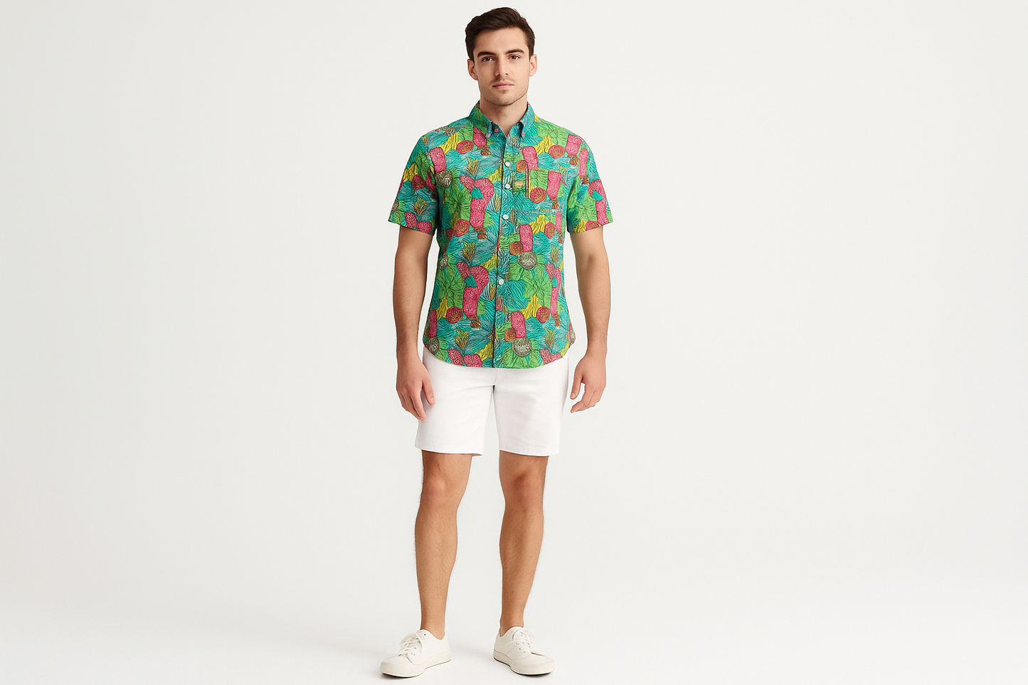 Look 1 - Verano casual con shorts blancos
