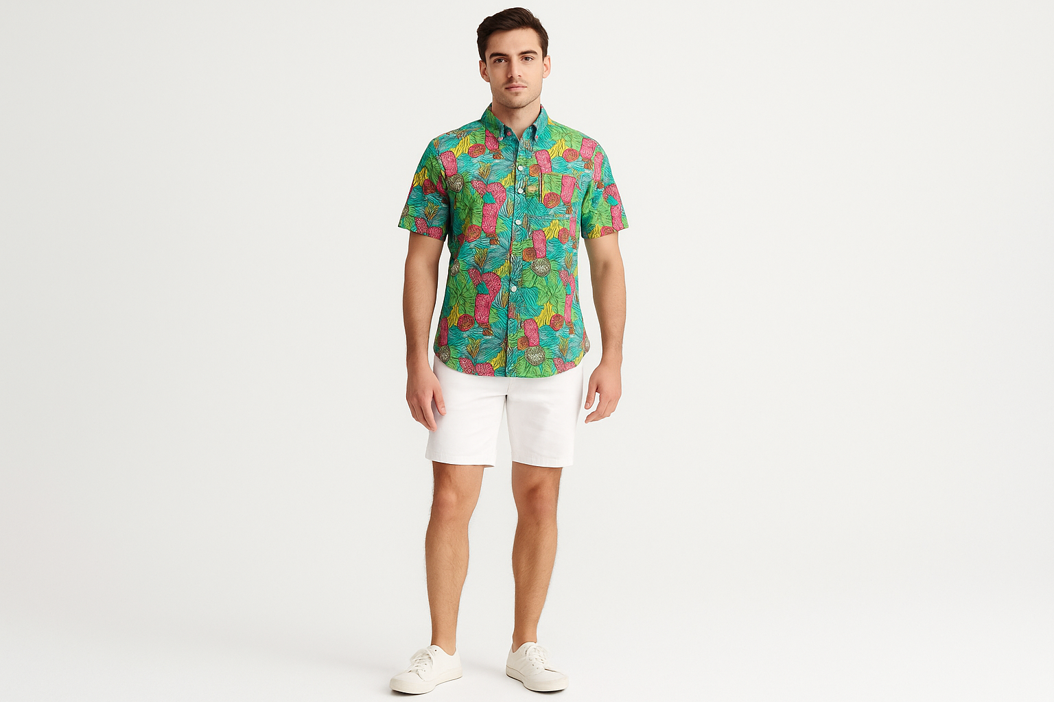 Look 1 - Verano casual con shorts blancos