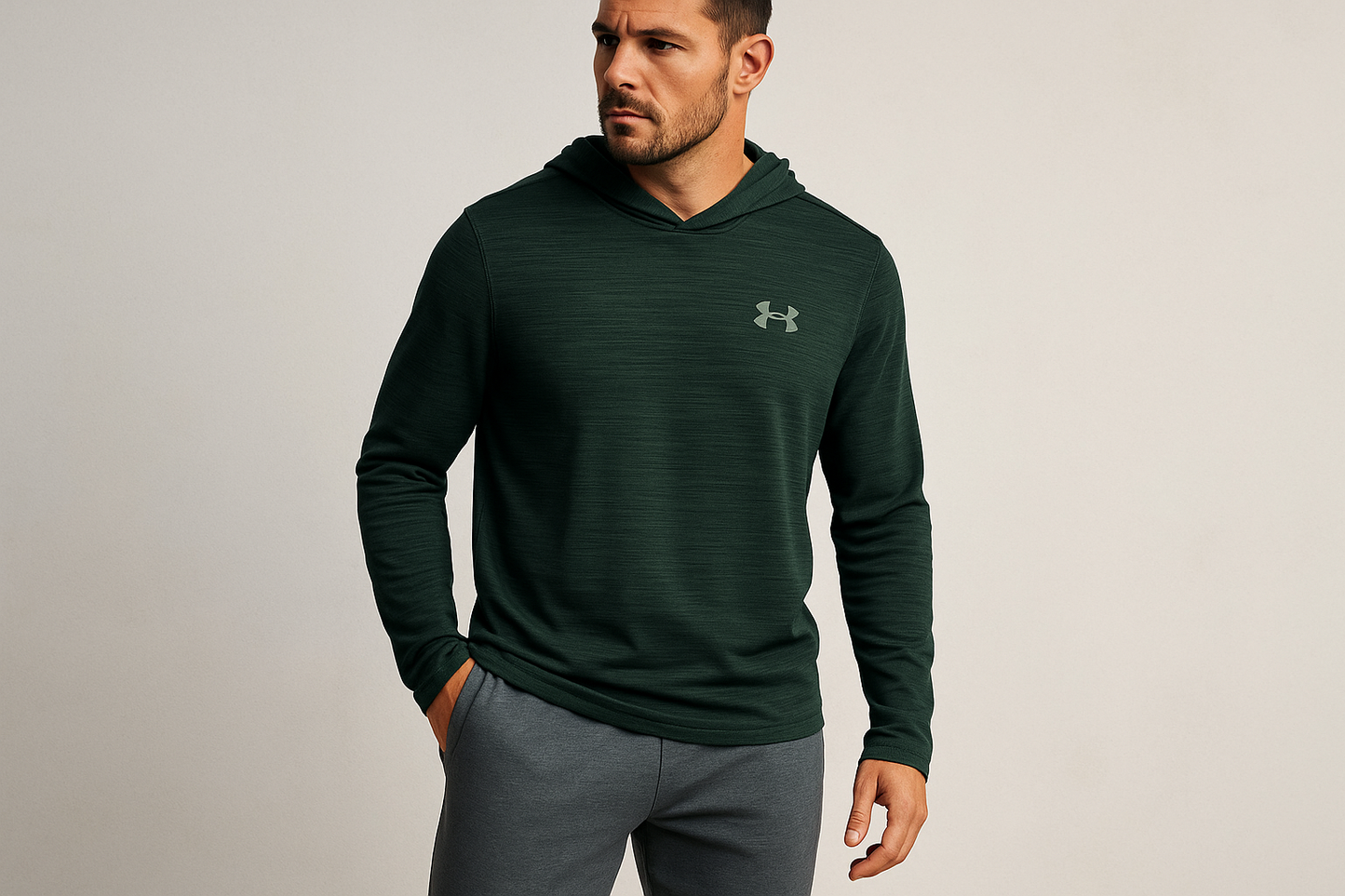 Look 2: Hoodie Under Armour con joggers grises - Estilo sporty casual