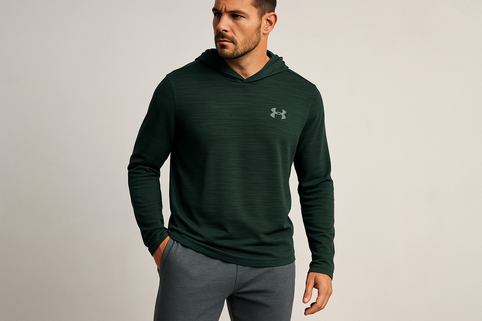 Look 2: Hoodie Under Armour con joggers grises - Estilo sporty casual