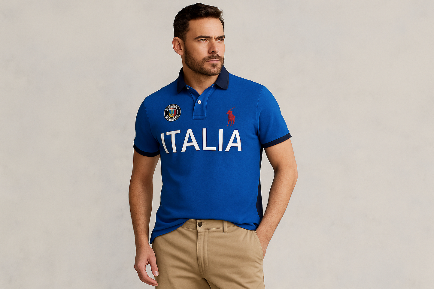 Look 2: Polo Italia de segunda mano con chinos caqui - Estilo smart casual