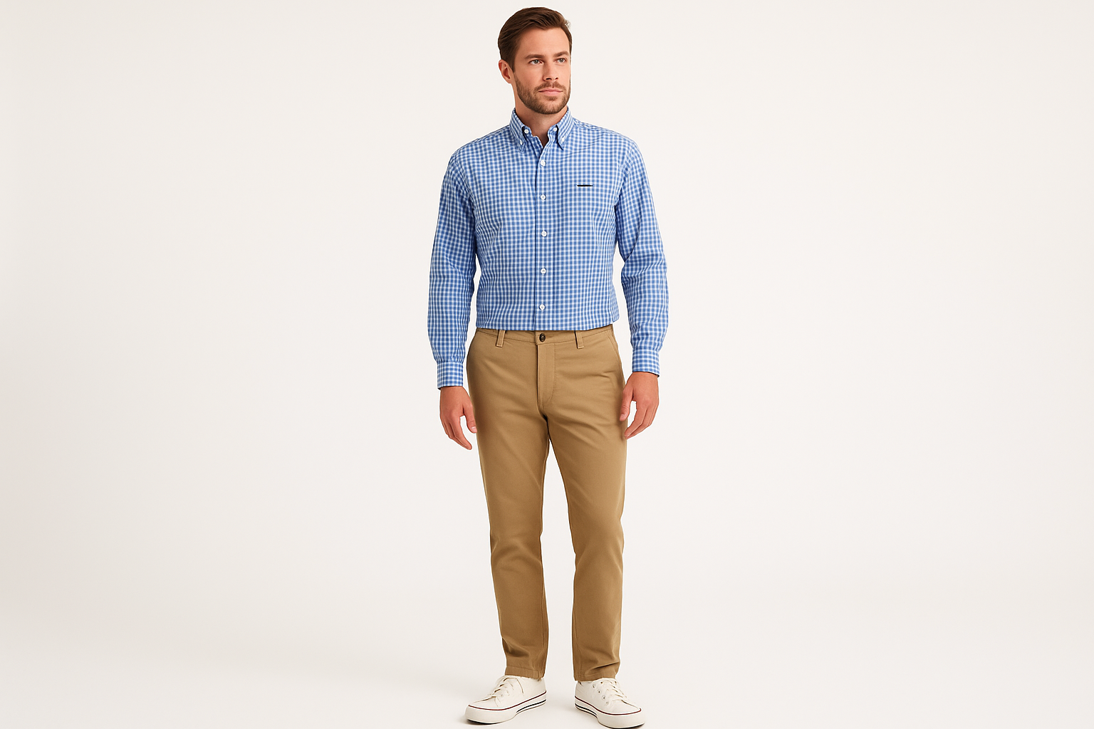 Look 2 - Smart casual con chinos khaki y sneakers