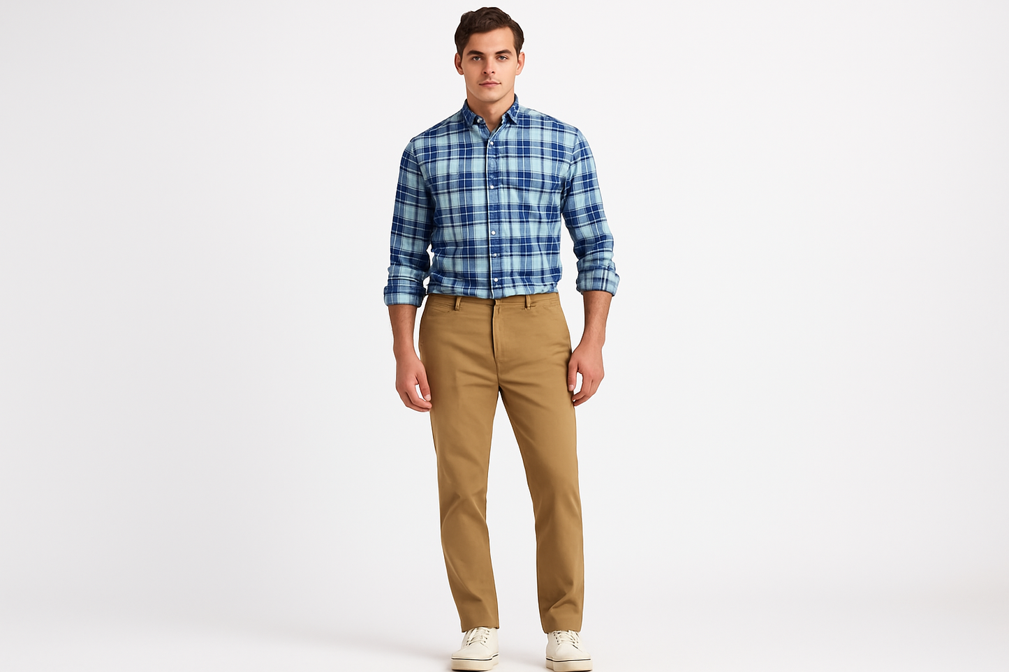 Look 2 - Smart casual con chinos khaki y sneakers