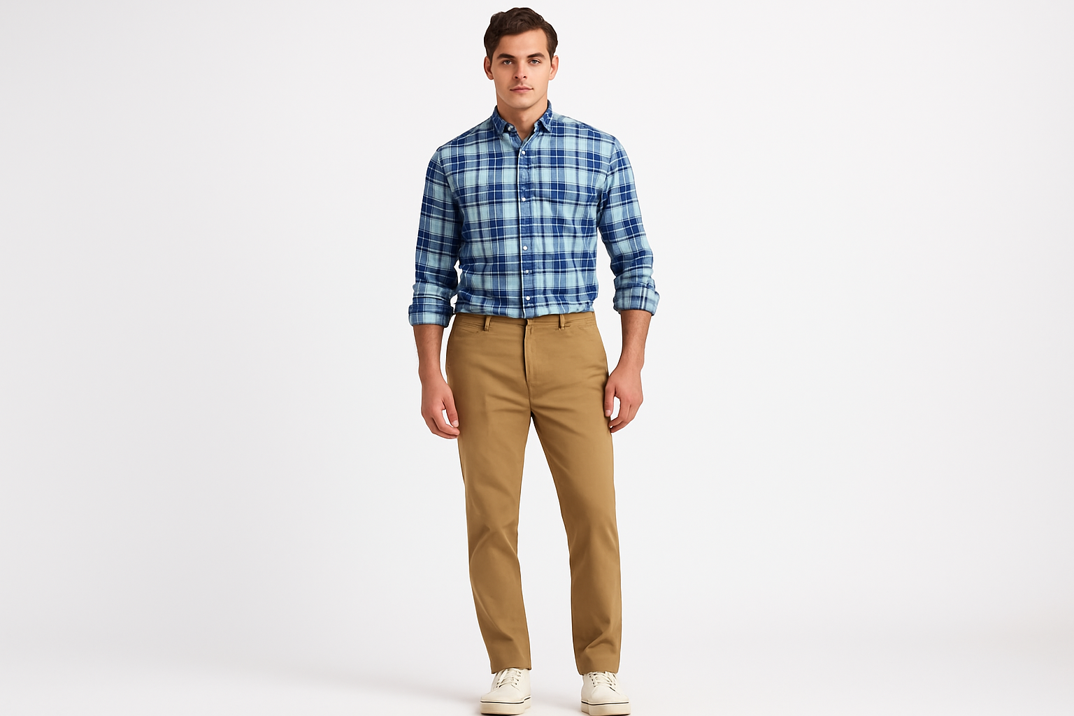 Look 2 - Smart casual con chinos khaki y sneakers
