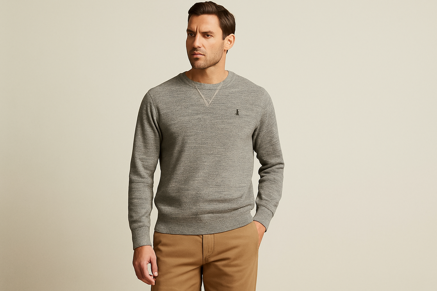 Look 2: Suéter Polo con chinos caqui - Estilo smart casual