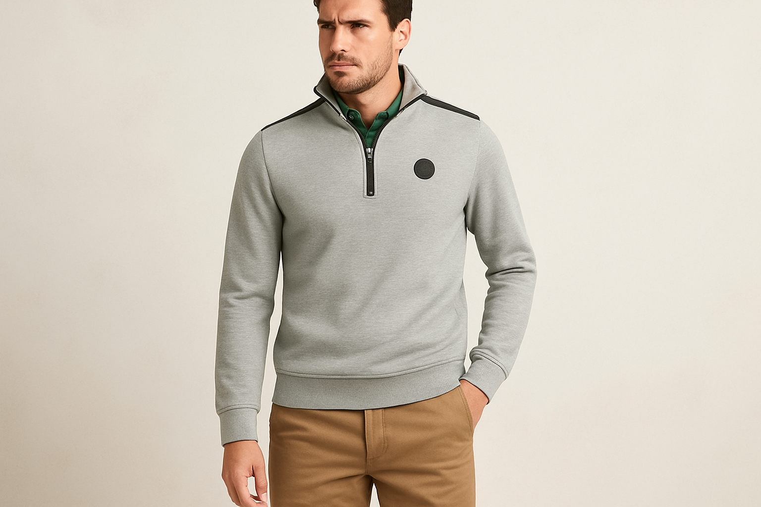 Look 2: Sudadera con chinos caqui - Estilo smart casual