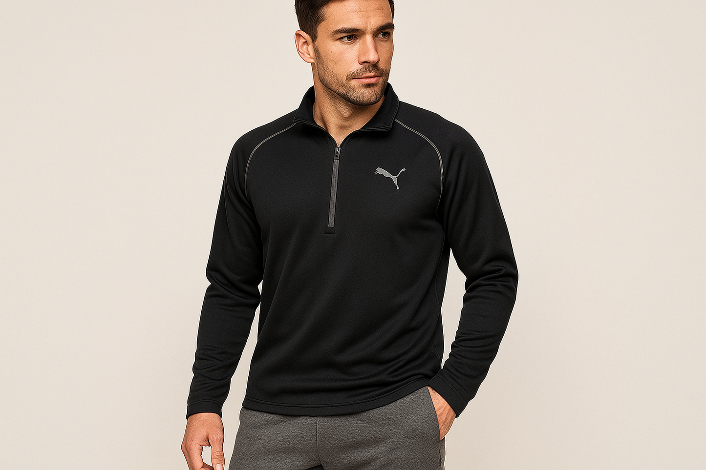 Look 2: Sudadera Puma con joggers grises - Estilo sporty casual