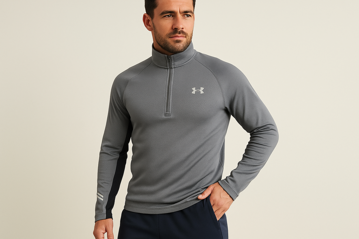 Look 2: Sudadera Under Armour con pants azul marino - Estilo sporty casual